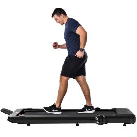 Folding Treadmill, Installation-Free Under Desk Electric Treadmill 2.5HP, with Bluetooth APP and speaker, Remote Control, Display, Walking Jogging Run