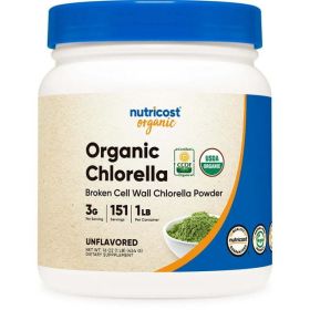 Nutricost Pure Organic Chlorella Powder 16oz - 3000mg per Serving, Supplement