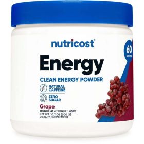 Nutricost Energy Drink Powder (Grape) (60 SERV) - Pre Workout Supplement with Natural Flavors - Non-GMO, Gluten-Free