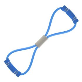 Foam Handle 8 Shape Elastic Band; Tension Band For Abdomen Waist Arm Leg Stretching; Fitness Training (Color: Blue, size: Strong)