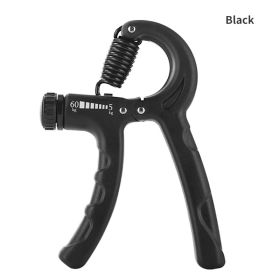 NEW 5-60Kg Gym Fitness Hand Grip Men Adjustable Finger Heavy Exerciser Strength for Muscle Recovery Hand Gripper Trainer (Color: BLACK)