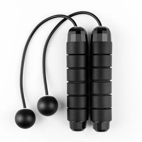 A Pair Of Small Ball Tangle-Free Training Ropeless Skipping Rope For Fitness (Color: BLACK)