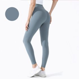 High Waist Naked feeling Leggings Push Up Sport Women Fitness Running Yoga Pants Energy Seamless Leggings Gym Girl leggings (Color: Style6Light Blue, size: XL)