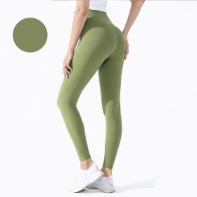 High Waist Naked feeling Leggings Push Up Sport Women Fitness Running Yoga Pants Energy Seamless Leggings Gym Girl leggings (Color: Style8Avocado Green, size: XL)