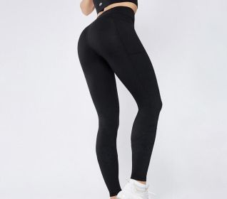 Women High Waist Yoga Fitness Leggings Running Gym Stretch Sports Pants (Color: BLACK, size: S)