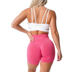 Nvgtn Seamless Pro Shorts Spandex Shorts Woman Fitness Elastic Breathable Hip-lifting Leisure Sports Running (Color: Hot Pink, size: XS)