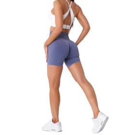 Nvgtn Seamless Pro Shorts Spandex Shorts Woman Fitness Elastic Breathable Hip-lifting Leisure Sports Running (Color: Sky Blue, size: M)