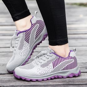 High Quality Men Women Casual Shoes Mesh Fly Weaving Breathable Middle-aged Elderly Light Sport Walking Spring Summer Autumn New (Color: Light grey, size: 40)