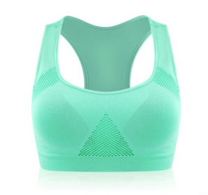 Women Running Sports Bra , Gym Fitness Women Seamless Padded Vest Tanks (Color: Green, size: M)