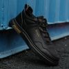 Spring Summer Autumn Winter Casual Sneaker Men Lightweight Flat Waterproof Non-slip Soft Bottom Work Retro Leather Shoes Outdoor