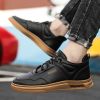 Spring Summer Autumn Winter Casual Sneaker Men Lightweight Flat Waterproof Non-slip Soft Bottom Work Retro Leather Shoes Outdoor