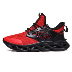 Men Sport Running Shoes Breathable Walking Jogging Sneakers Mens Training Sneakers Comfortable Athletic Trainers Chaussure Homme (Color: Black red, size: 44)