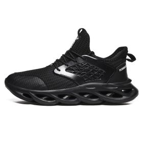 Men Sport Running Shoes Breathable Walking Jogging Sneakers Mens Training Sneakers Comfortable Athletic Trainers Chaussure Homme (Color: BLACK, size: 46)