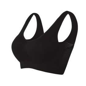 Women Yoga Underwear Padded Crop Tops Underwear Gym Top Yoga Sport Bra Breathable Fitness Running Vest Yoga Bras Sports Type (Color: BLACK, size: XL)