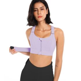 Women Sports Bras Tights Crop Top Yoga Vest Front Zipper Plus Size Adjustable Strap Shockproof Gym Fitness Athletic Brassiere (Color: E77-5, size: M)