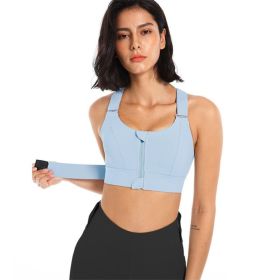 Women Sports Bras Tights Crop Top Yoga Vest Front Zipper Plus Size Adjustable Strap Shockproof Gym Fitness Athletic Brassiere (Color: E77-6, size: 5XL)