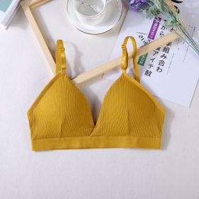 Women Yoga Sports Bras Triangle Cup Underwear Female Breathable Wrapped Tube Top Sexy Beauty Back Adjustable Sling Bra Vest (Color: YELLOW, size: Free Size)