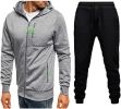 Mens 2 Piece Tracksuit Zipper Cardigan Hoodie Pants Sport Suit Running Jogging Athletic Casual Tracksuit Set