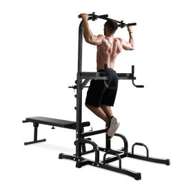 Indoor Strength Training Adjustable Heights Multi-Function Fitness Pull Up Equipment (Color: BLACK, Type: Style A)