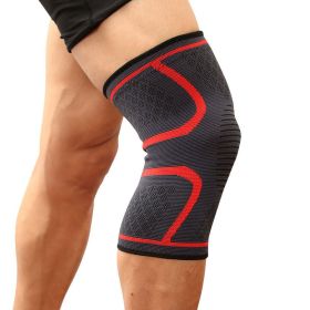 1PCS Fitness Running Cycling Knee Pad (Color: Red, size: XXL)