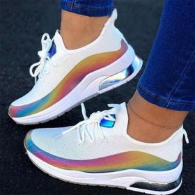 NewFashion Sneakers Mixed Color Ladies Flats Women Casual Vulcanized (Shoe Size: 10, Color: White)