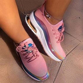 NewFashion Sneakers Mixed Color Ladies Flats Women Casual Vulcanized (Shoe Size: 7, Color: Pink)