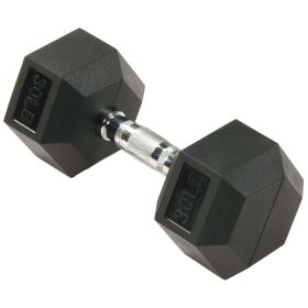 Rubber Encased Hex Dumbbell,25-35lbs,Single (Weight: 30lbs)