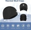 Lightweight Thermal Skull Cap Ears Warm Cycling Helmet Liner Winter Running Beanie Hats Sweat Wicking 2 Pack